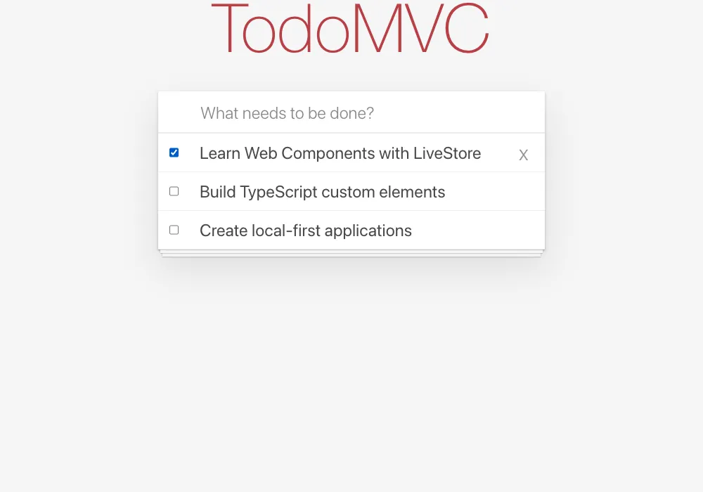 TodoMVC (Custom Elements) application interface